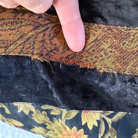 Coldwater Creek Jacket Womens Small Petite Black Patchwork Sequined Velvet - Picture 14 of 14